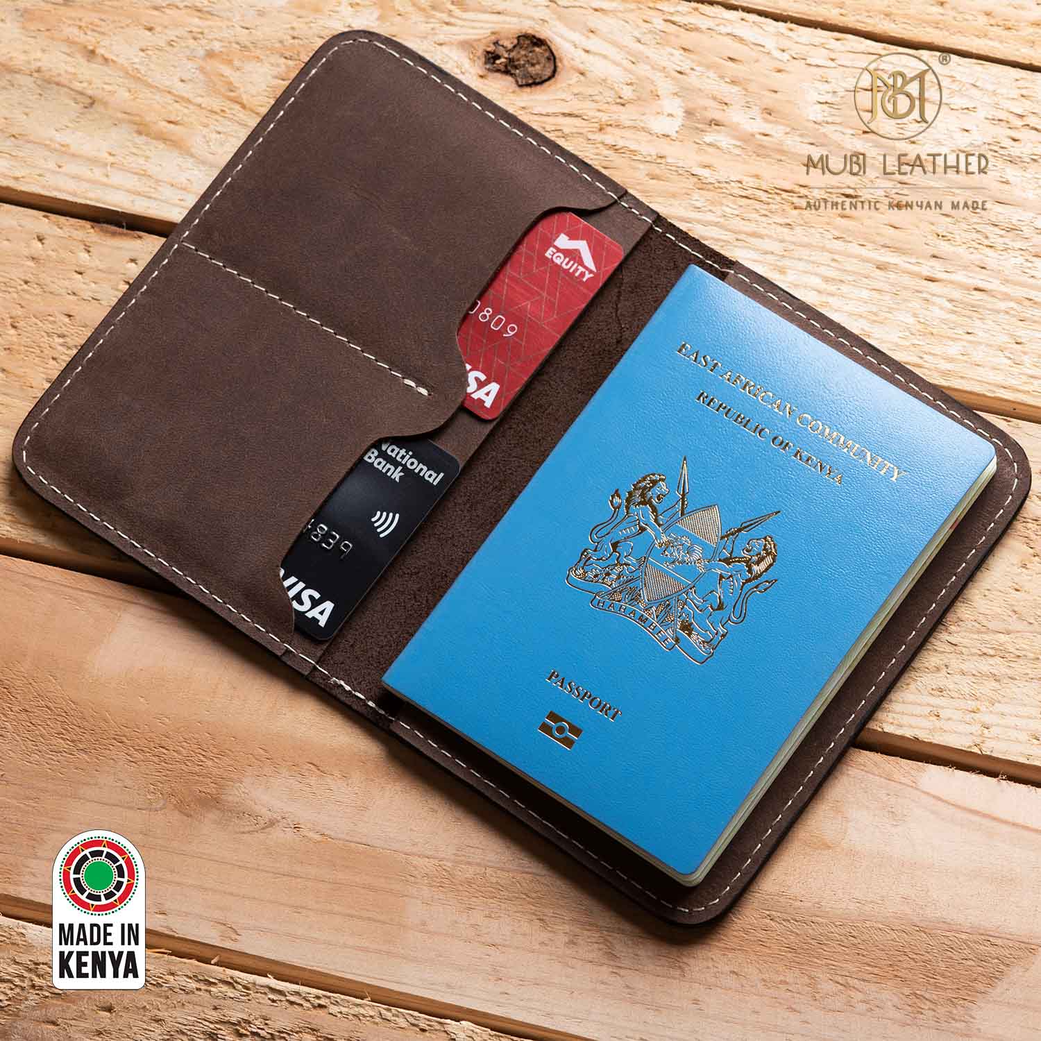 MSAFIRI LEATHER PASSPORT/TRAVEL WALLET